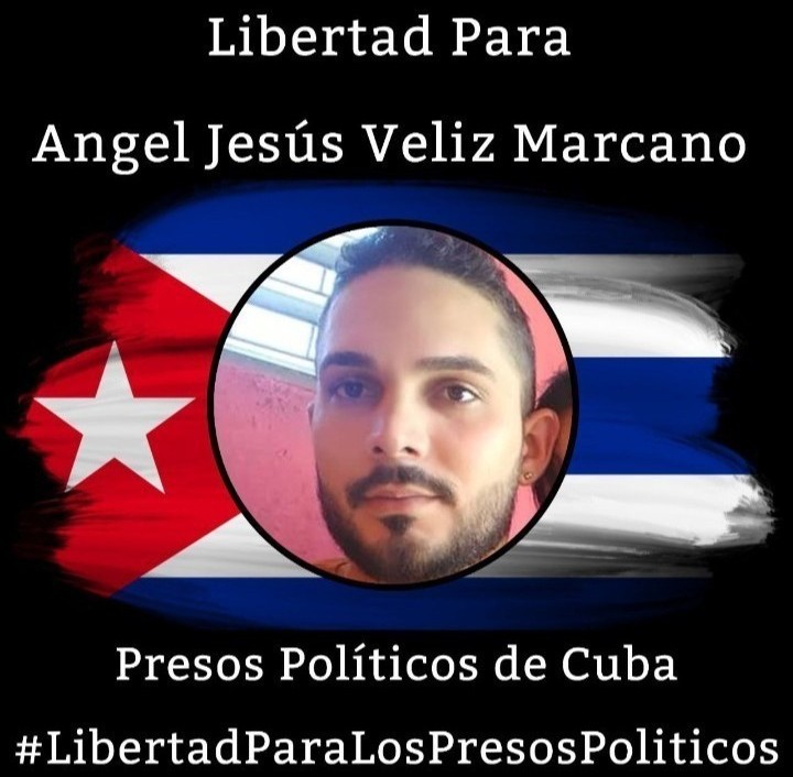 Libertad12021's tweet photo. 🇨🇺 Libertad para Ángel Jesús Veliz Marcano, preso político sentenciado a 6 años de privación de libertad por protestar pacíficamente el 11J.  No lo dejemos solo. Exijo su liberación inmediata. https://t.co/ooBtf5oyDo