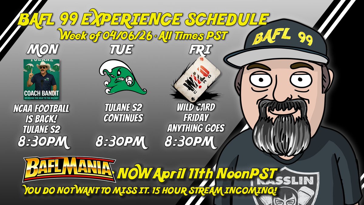 bafl99's tweet photo. #BAFLMANIA Week Starts Tonight. Be a part of history starting tonight! https://t.co/LAunF4tAM0