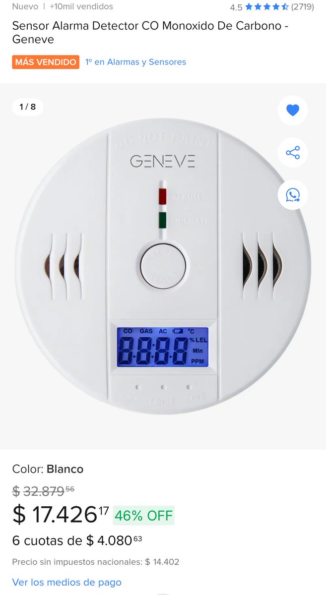 ingridmarlenejm's tweet photo. ⚠️TWITTER ES SERVICIO ⚠️

Ahora que volvió el frío, les recomiendo este detector de monóxido de carbono bueno, bonito y barato (menos de $20mil c/u) para evitar intoxicaciones ☠️

Aprovechen ahora que están baratos.

https://t.co/FfwIzcb1kW https://t.co/tAKwAVmL9s