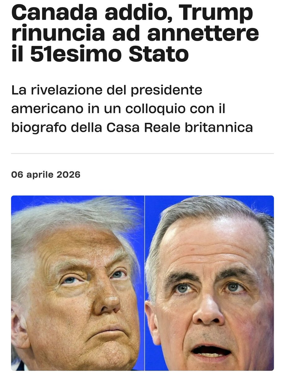 SilviusBerthold's tweet photo. 😳🚨 Trump ha rifiutato l'idea di trasformare il #Canada nel "51° stato", dichiarando che non ha intenzione di invadere o di prendere seriamente in considerazione un tale scenario. Lo ha detto in una conversazione con il biografo Robert #Hardman, secondo Clash Report.
Secondo lui, il Canada ha una storia troppo lunga e un'identità consolidata perché progetti simili possano essere realizzati rapidamente, anche nell'ambito del suo orizzonte politico. Trump, in modo abituale, lo ha presentato con ironia, ricordando i "200 anni di storia" e simboli come l'inno nazionale. La storia è indicativa: fino a poco tempo fa, dichiarazioni simili suonavano come parte di una retorica aggressiva, e ora vengono accuratamente ritirate. Questo illustra bene lo stile dell'attuale amministrazione: prima idee rumorose e provocatorie, poi un ritiro altrettanto rapido quando arriva il momento di affrontare la realtà.