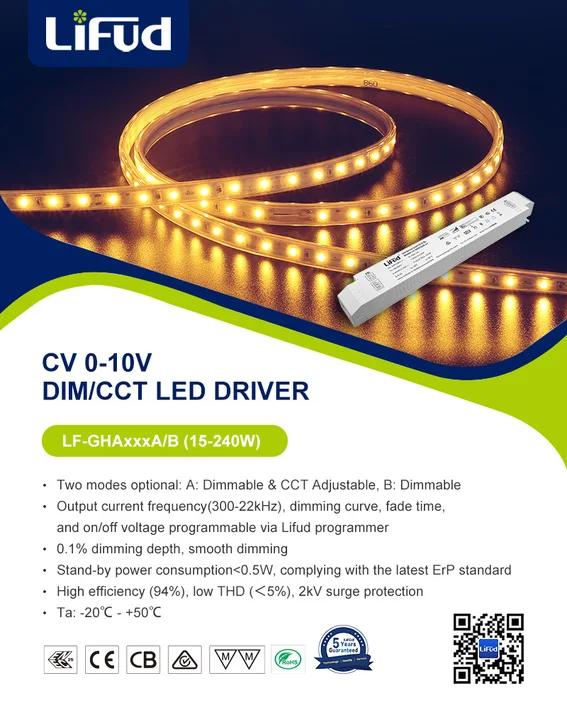 lifudtechnology's tweet image. Lifud GHA 0-10V CV dimmable &amp;amp; CCT adjustable LED driver. Programmable freq, dim curve, fade time, switching voltage. 94% eff, &amp;lt;0.5W standby. Cert: CCC,ENEC,CE,CB,RCM,SAA,MM. Sustainable &amp;amp; efficient. #LEDTechnology #Lifud #GHA #Lightingsolutions #EnergyEfficiency #LEDDRIVER #CCC