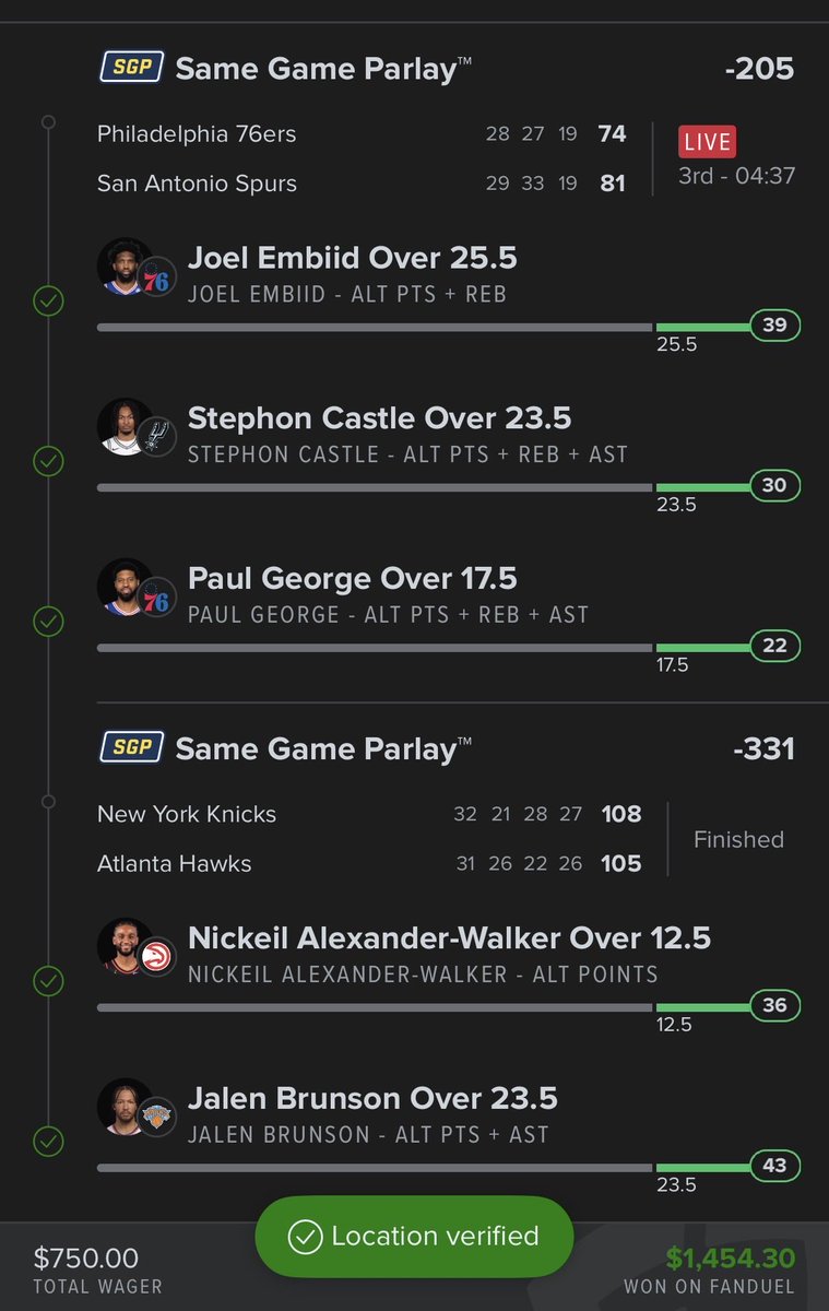 j2dacub1's tweet photo. @CallingOurShot Wemby was already ruled out last week by the time I could place day 5 so I just skipped it. Picked back up with this ladder! Much respect to you! Cashing out 1k and continuing the climb with you! https://t.co/cL5De5WmfT