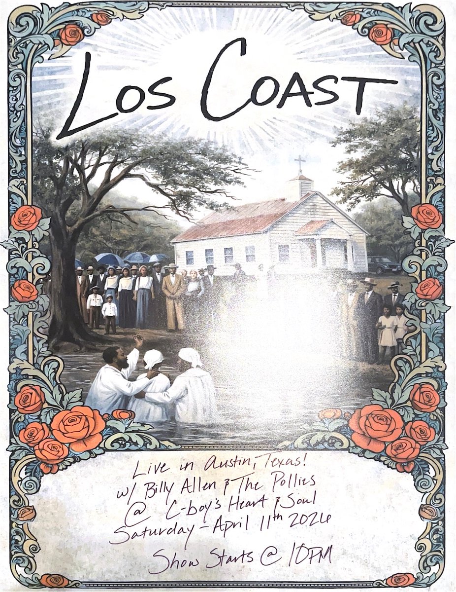 loscoast's tweet photo. We're pullin' up to the old stomping grounds of #cboysheartandsoul Saturday, April 11th for a lil' showcase. Got some new songs in the barrel we can't wait to share with y'all. Billy Allen &amp; the Pollies will be opening up the night. Come thru with your folks! #nopressure https://t.co/iffrEll2f4