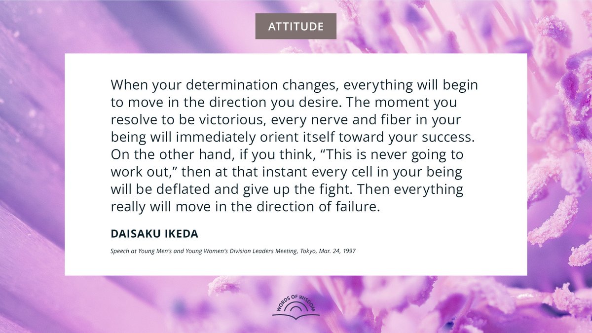 daisakuikeda_of's tweet image. What are you determined to change today?

For more quotes, head to: daisakuikeda.org/sub/quotations…

#Attitude #DaisakuIkedaQuotes #WordsofWisdom #PeaceThroughDialogue