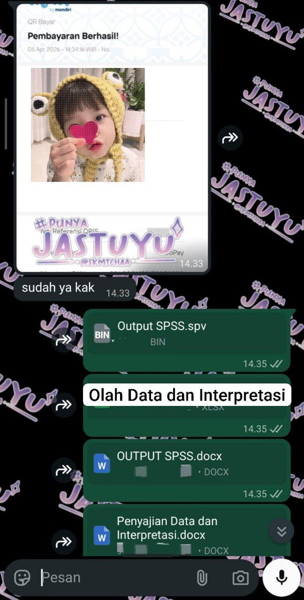 Jastuyu 350+ testi• SPSS, Formatting Doc, dll tweet media