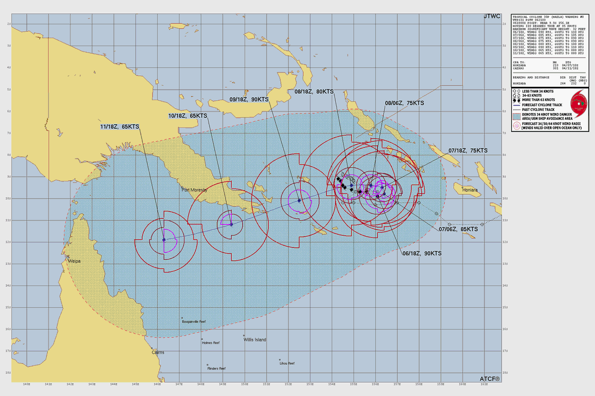 VortixWx's tweet photo. #tropicswx #QLDStorm #PNGwx |
#Maila is still hanging around the Solomon Sea & has recently became the strongest TC in the sea on record. Maila likely to hit #PapuaNewGuinea on the Papuan Peninsula as a C1 cyclone (SSHWS) before moving towards the Coral Sea where #Queensland needs to take interest.
