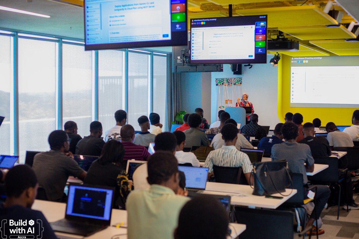 GDGAccra's tweet image. We wrapped up an amazing Build with AI Accra #1 session over the weekend.

The session focused on practical builds, real-world applications, and great interaction throughout the session.

Great to connect again after DevFest.

#UpNext: Build with AI #2

#BuildWithAI #GDGAccra