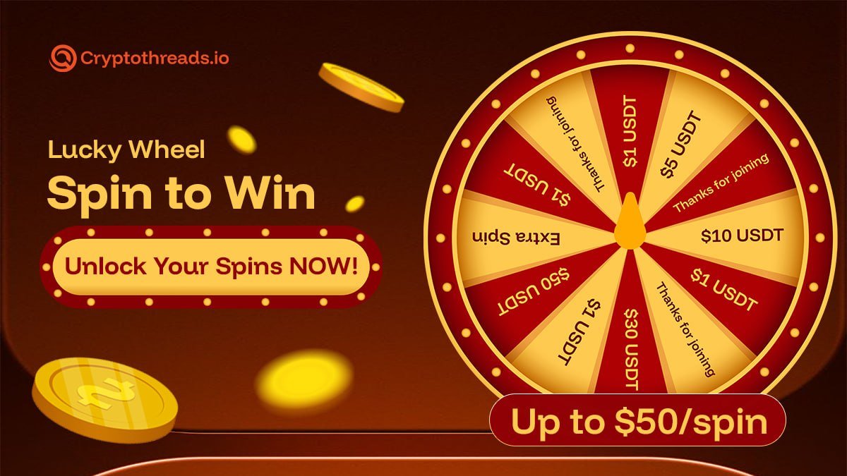 🎡 Spin &amp; Win USDT | Unlock New Domain

To celebrate our new domain, Cryptothreads.io is dropping a Lucky Wheel minigame for early users.

💡 How to win hot cash:
• Subscribe with your email → get 3 FREE spins
• Spin the wheel → win USDT
• Invite friends → get more