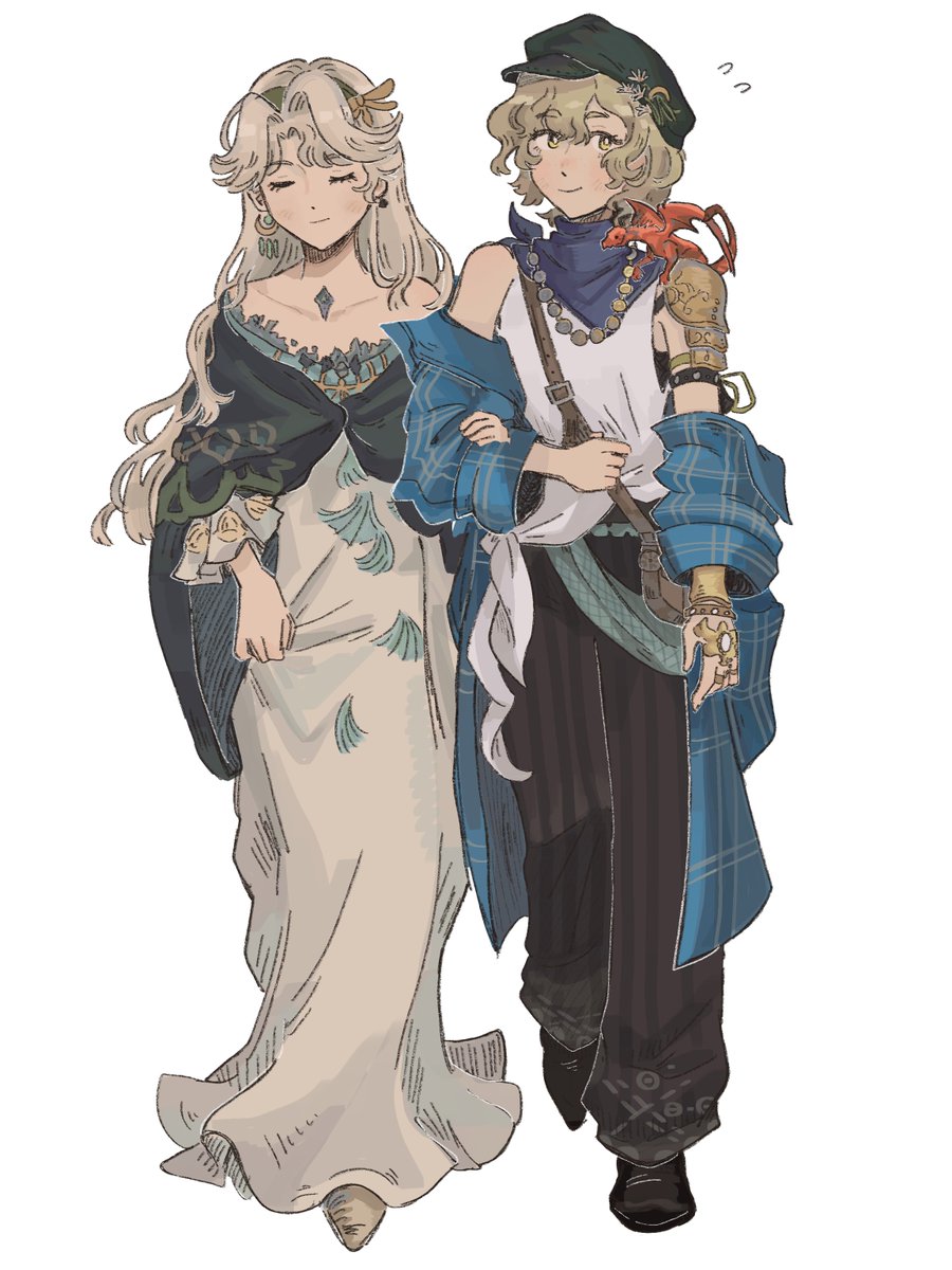 #reverse1999 commission for @/eulyin! thank you sooo much! they are walking together talking about...rocks