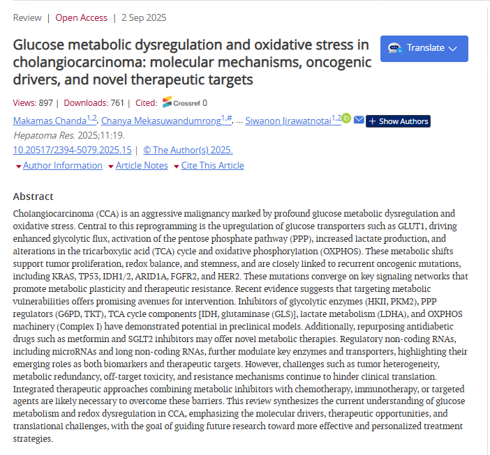 HepatomaRes's tweet photo. 🔥Cholangiocarcinoma is driven by glucose metabolic dysregulation and oxidative stress, reshaping tumor growth and therapy response.

Targeting metabolic vulnerabilities may open new therapeutic strategies.

🔗[https://t.co/0VinPD1hfa]
#CCA #OxidativeStress #TargetedTherapy https://t.co/qYDYumruON