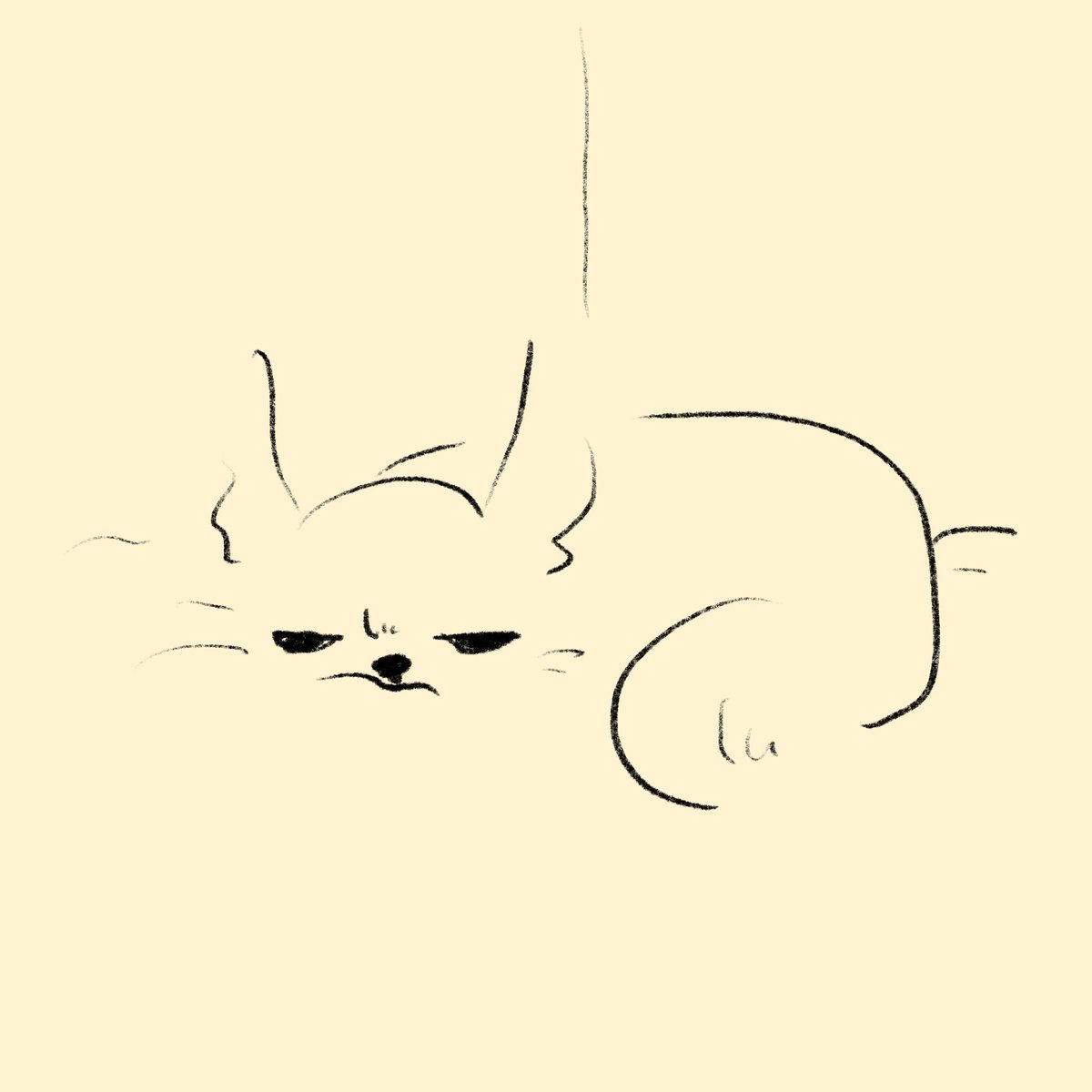 スケッチ　寝てるのに名前を呼ばれたのが不満