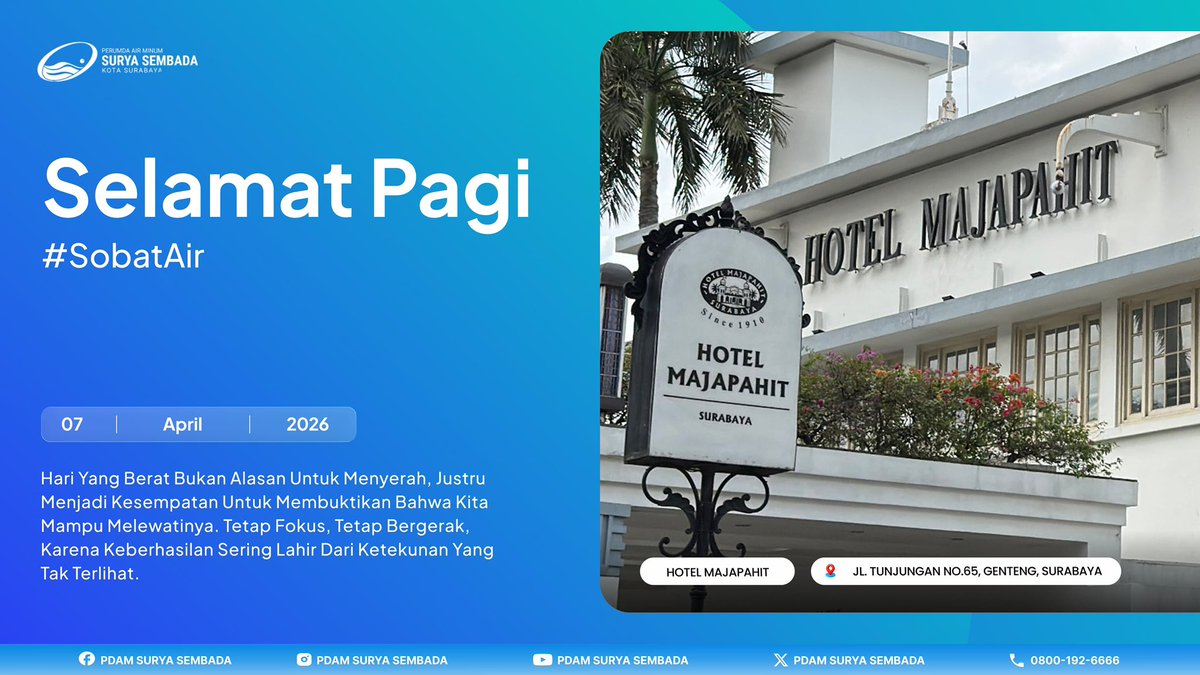 Perumda Air Minum Surya Sembada Kota Surabaya tweet media