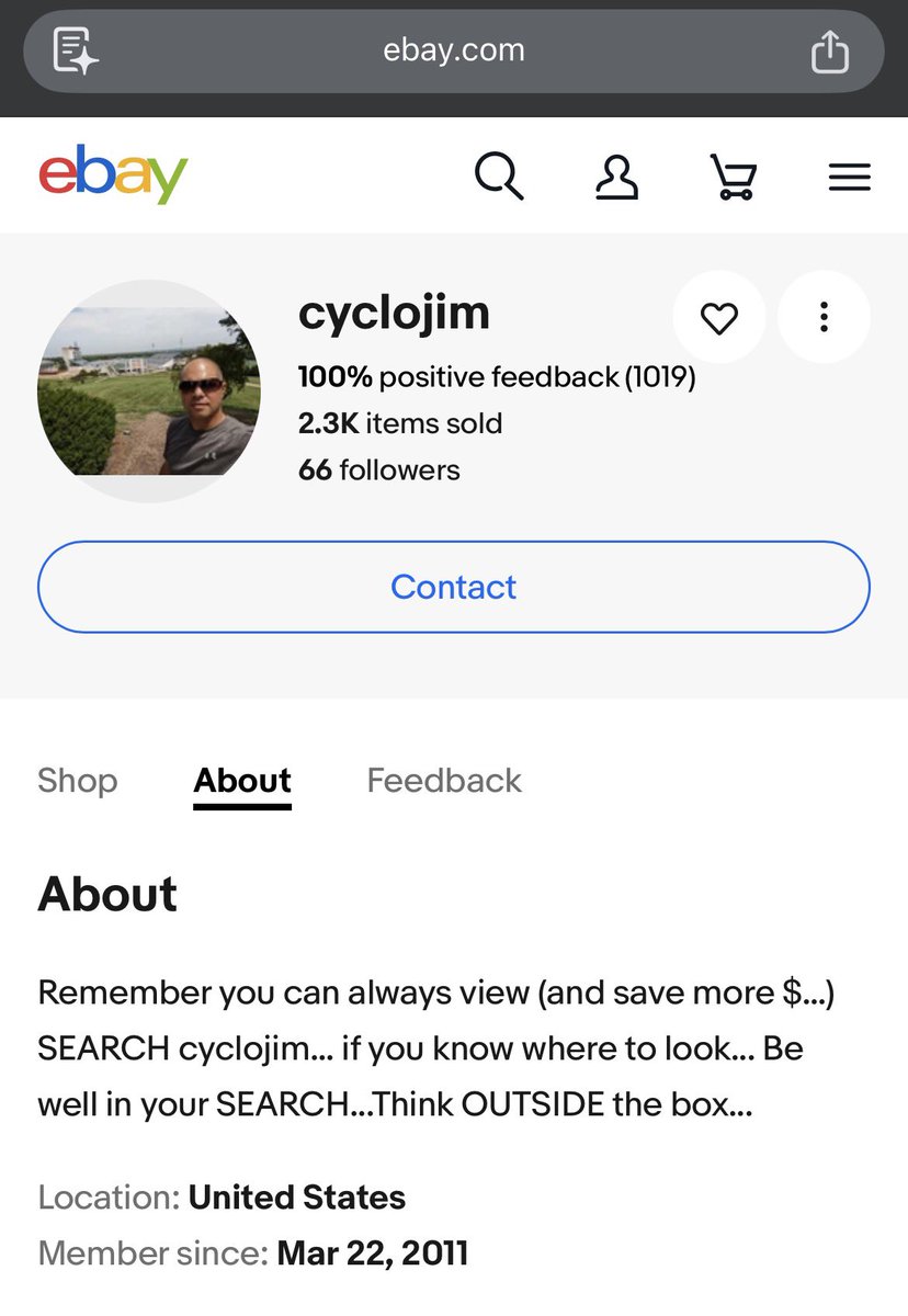 CycloJim1's tweet photo. Visit here, view here but don’t buy here:
https://t.co/DvnepmyYtw

#SkipeBay and message here:
https://t.co/WQBQEHGJsU

Why? You’ll save 20% and you’ll get the same great seller with a 20% savings…

Don’t believe me? Shoot me a message: https://t.co/WQBQEHGJsU https://t.co/AHfUOym4E8