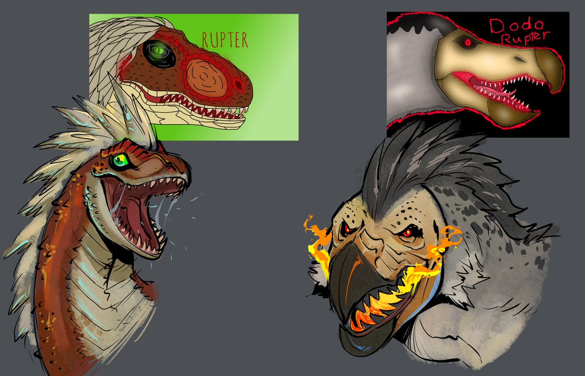 Drew my chud raptor OCs from 10 years ago