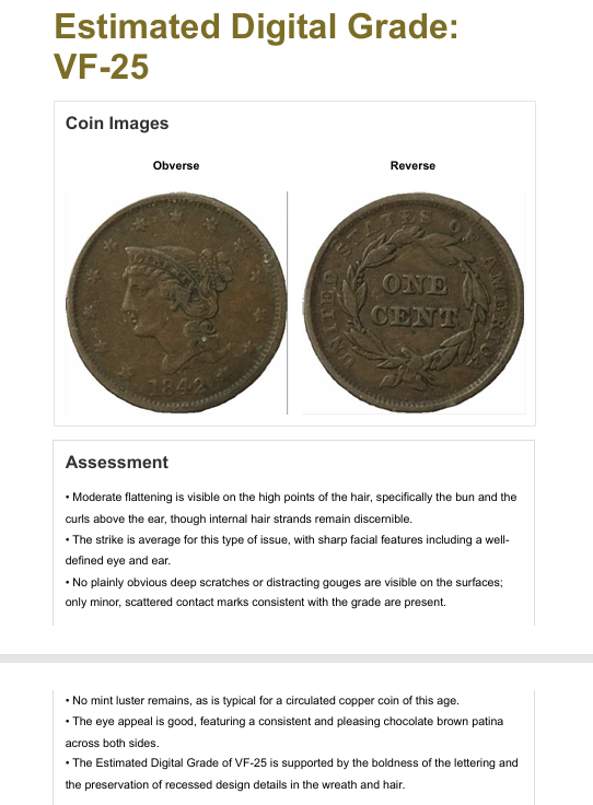 Grade_EZ's tweet photo. @Millyardcoins It got a VF-25 from my digital grader (see screenshot below for part of the two-page detailed report).
Try it out...everyone gets 15 free coins grades...follow me on X, and I'll double it to 30 free grades (https://t.co/wFDXmOWHkw). Just send me a message. #CoinGrading https://t.co/4Kx88lG333