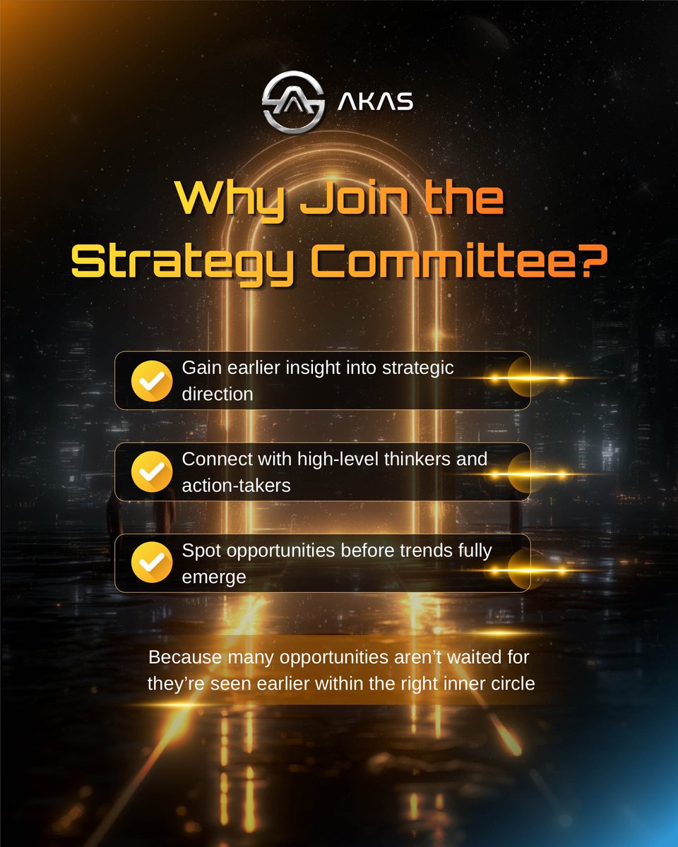 AKASOfficial_'s tweet photo. 🚀 Stay ahead of the trend, seize the opportunity 
🧠 Walk alongside high-cognition action-takers

💡 Don‘t passively wait for information, actively master the future 
Strategy Committee · Your circle for cognitive elevation

#CognitiveElevation #TrendInsight #StrategyFirst #StrategyCommittee #AKAS