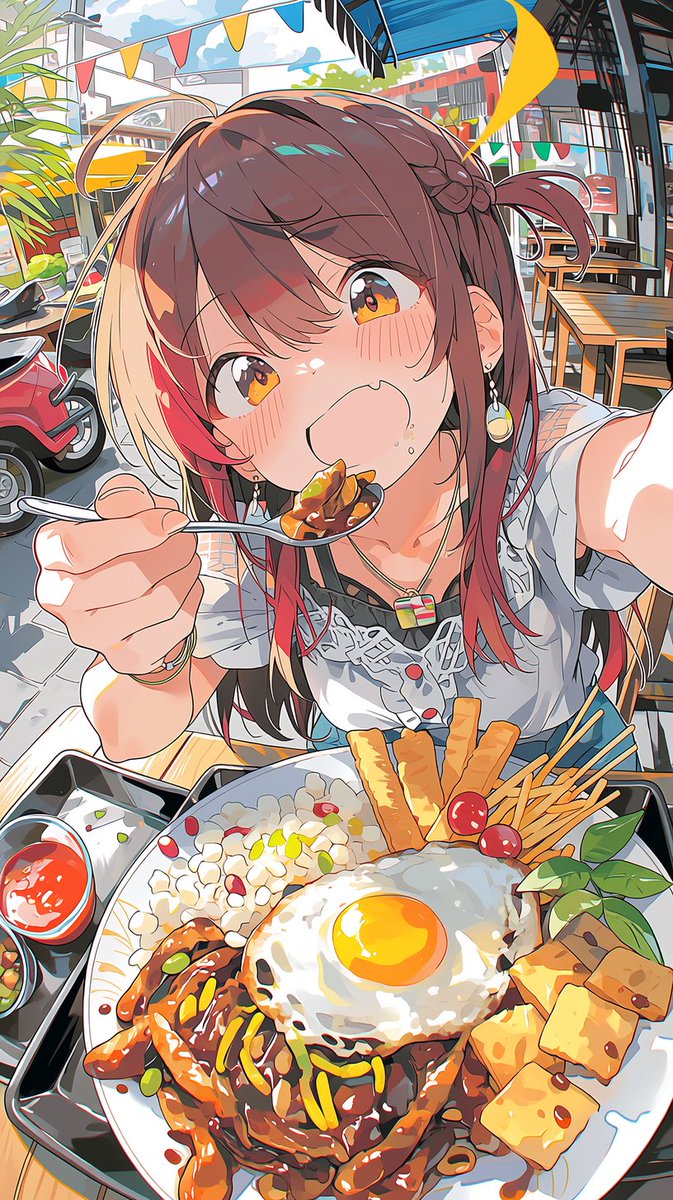 Jellyfi66568455's tweet photo. ご飯、食べました～？🍚
インドネシア／ナシゴレン
#AIイラスト #AIart https://t.co/AryEmLT5qw