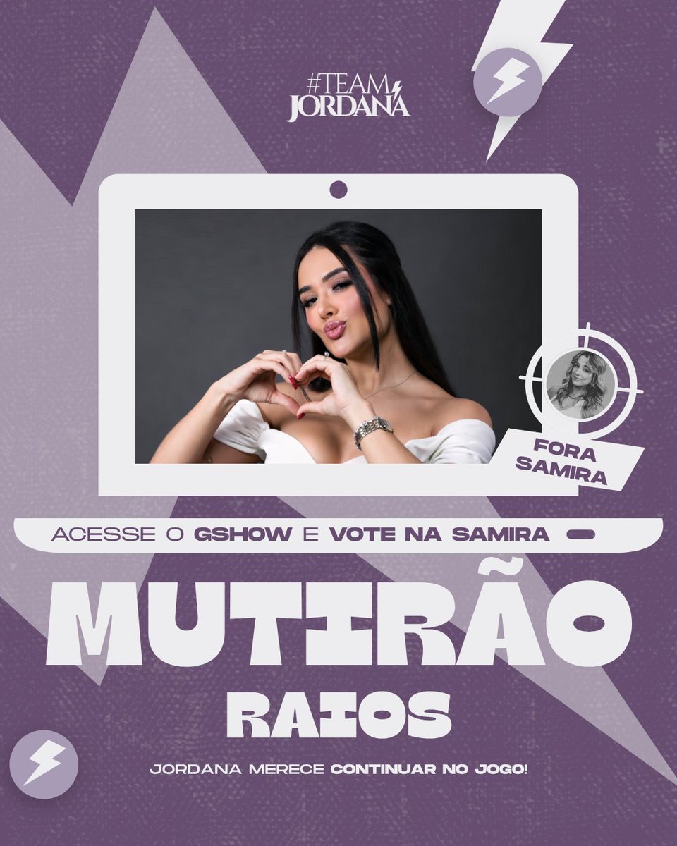 Jordanarmorais's tweet photo. ⚡MUTIRÃO RAIOS INICIADO ⚡

▶️ A cada 10 votos de torcida, comente um emoji!

🔹 O voto é para eliminar. VOTE NA SAMIRA!

⏰ Encerra às 06h

❗FOCO TOTAL NO GSHOW

📲 Link: https://t.co/4x2OJ7KOQm

#ForaSamira  | #BBB26 https://t.co/iLeKQu38B4