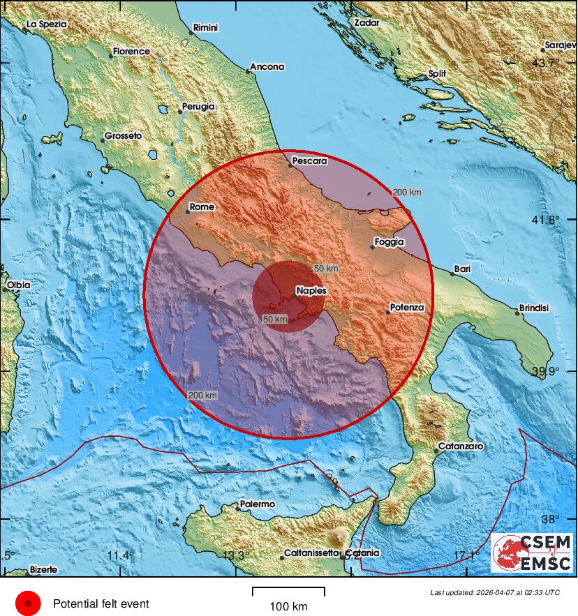 LastQuake's tweet image. #Earthquake (#terremoto) possibly felt 5 sec ago in #Italy (detected from sismo.app). Felt it? Tell us via:
📱m.emsc.eu/#app
🌐m.emsc.eu
🖥emsc-csem.org
⚠ Automatic crowdsourced detection, not seismically verified yet. More info