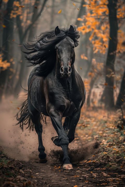 Art of the Day! "A Friesian Black horse". Buy at: ArtPal.com/maxleron?i=306…