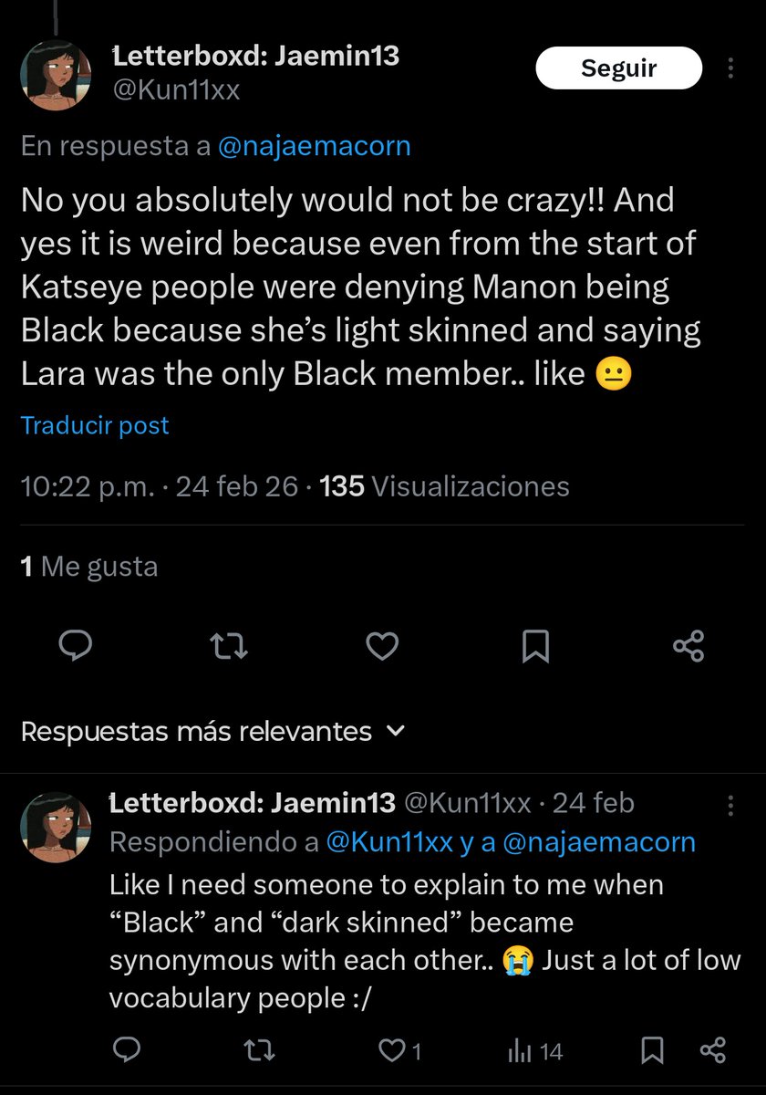 Please, he is as black as Manon