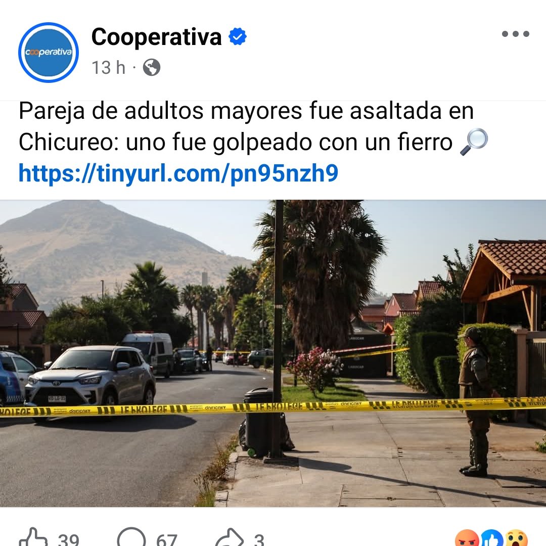 Que diría la oposición durante el Gobierno de Boric.
Si el Presidente y la Ministra Toha se hubieran ido a Otro país 
Después de un fin de Semana 
Tan Sangriento. 
Nos prometieron SEGURIDAD 
Y hoy un abuelo de más de 80
Años le quebraron la cabeza