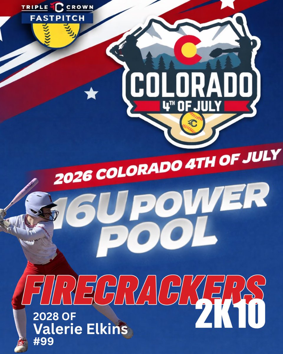 ValerieElkins99's tweet photo. Firecrackers 2k10🧨 selected for the @TCSFastpitch Colorado Sparkler 16U Power Pool 🔥
Grateful to be part of it. Time to compete. 💪🥎
@Firecrackersinc
#Firecrackers #PowerPool #ColoradoSparkler #TeamFirst https://t.co/IXxTImIYnJ