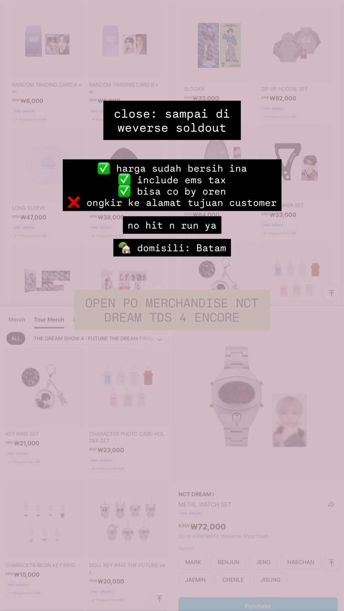 OPEN PO MD TDS 4 FINALE 
DREAM ESCAPE

ayoooo ikut PO mumpung semua MD avail all member yaaa (masih ot 7) ㅠㅠ

💵 price on picture
🏡 batam

t. dreamies encore merch korea seoul jastip ina