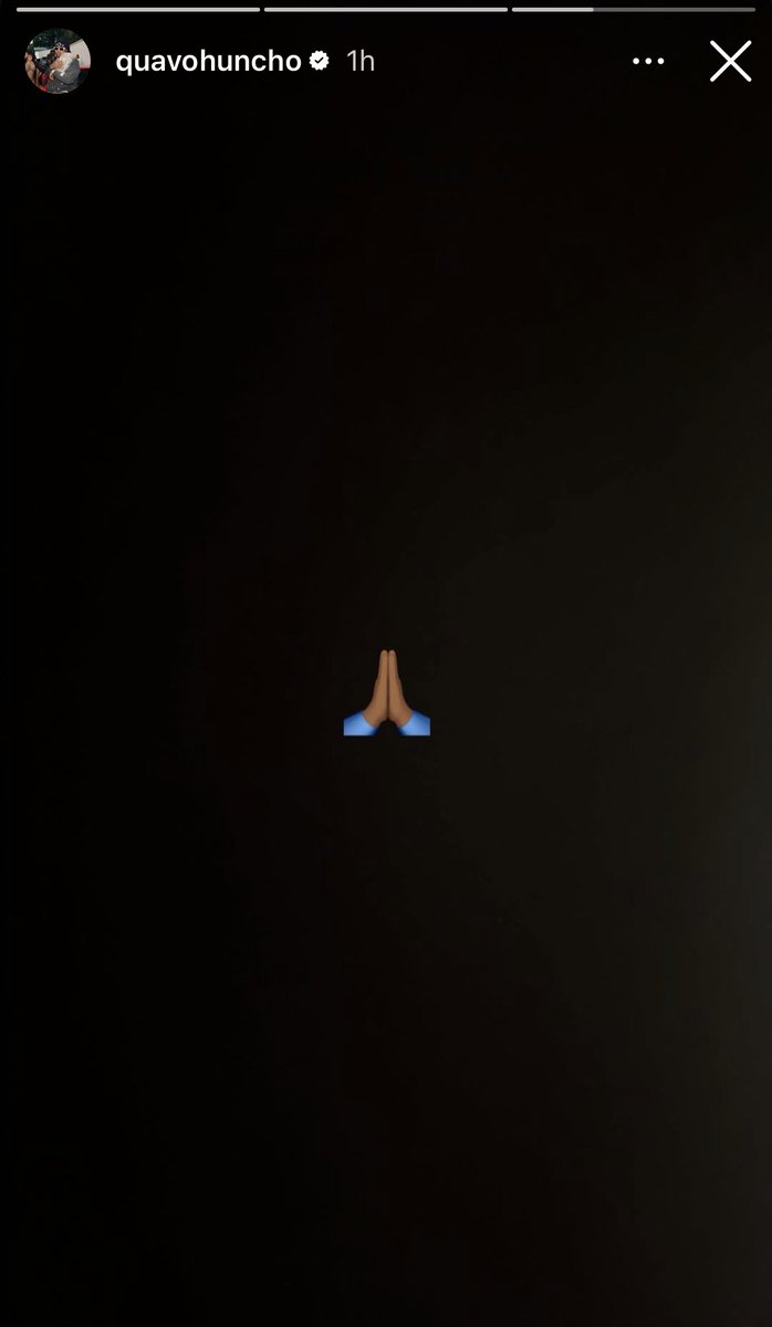 XXL's tweet image. Quavo posts a prayer emoji following news that Offset was shot at a Florida casino.