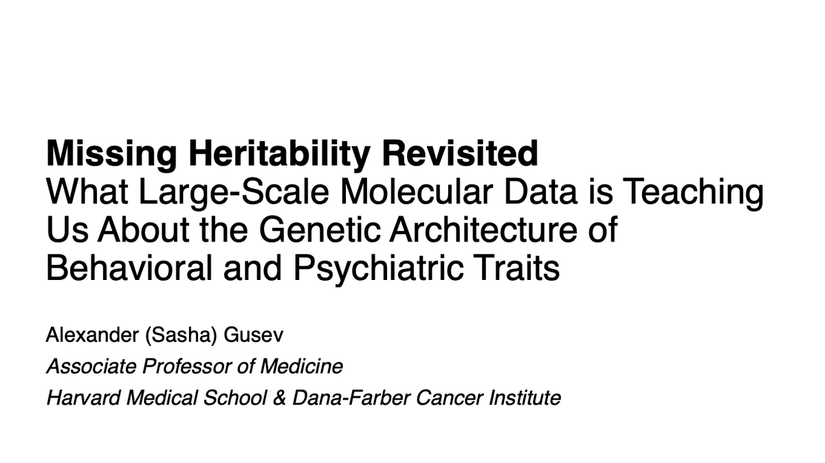 Some slides from a recent talk on missing heritability