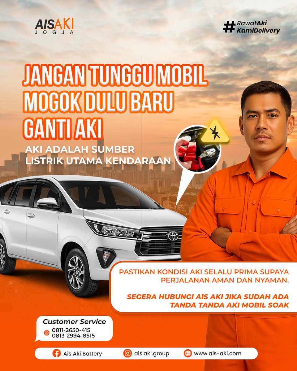 ais_aki_jogja's tweet image. 🚗 Jangan tunggu mobil mogok dulu baru ganti aki!

Aki adalah sumber listrik utama pada kendaraan. Jika kondisi aki mulai melemah, mobil bisa tiba-tiba sulit distarter bahkan mogok di jalan.
#AISAKIGroup #PromoTHR #TukarHematRamadan #AkiMobil #SolusiAki #InfoPromo