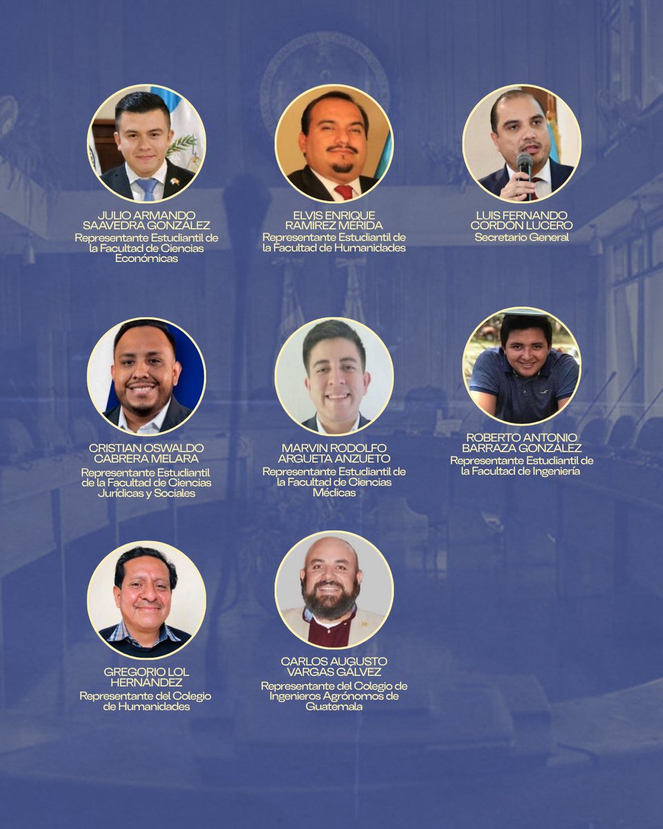 Merce_Moon's tweet photo. ¡Los vamos a recordar como los traidores de la USAC!

El 8 de abril se llevarán a cabo las elecciones a rector, y no nos podemos quedar callados ante la amenaza de otro fraude electoral. Walter Mazariegos no actúa solo; se ha rodeado de personas cuestionables que, en el CSU, han solapado la usurpación.

Fuente: Fundación Myrna Mack (2026). _Situación actual Miembros del Consejo Superior Universitario_ . https://t.co/0aMAI4wHjk

#USAC #dignidad #universidad #ahora #Guatemala