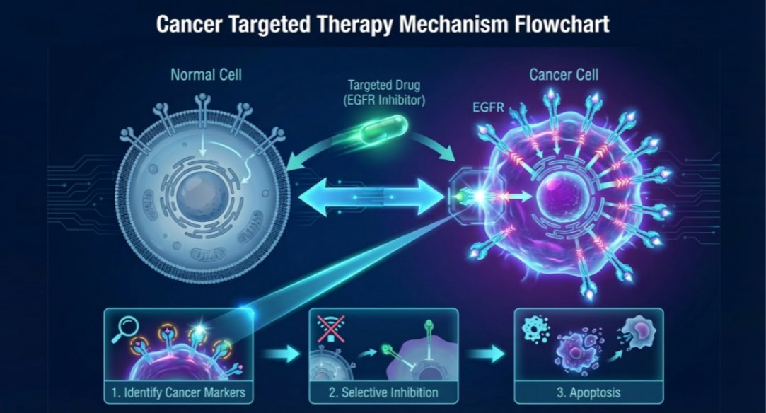 edrawsoft's tweet photo. An overview of cancer targeted therapy. It visualizes the mechanism from normal cell to cancer cell and how targeted drugs works.
Try it now.https://t.co/HdRQJVaoAh
#EdrawMax  #AI #Flowchart #DecisionMaking  #WorkSmarter https://t.co/b1aqnz6nWX