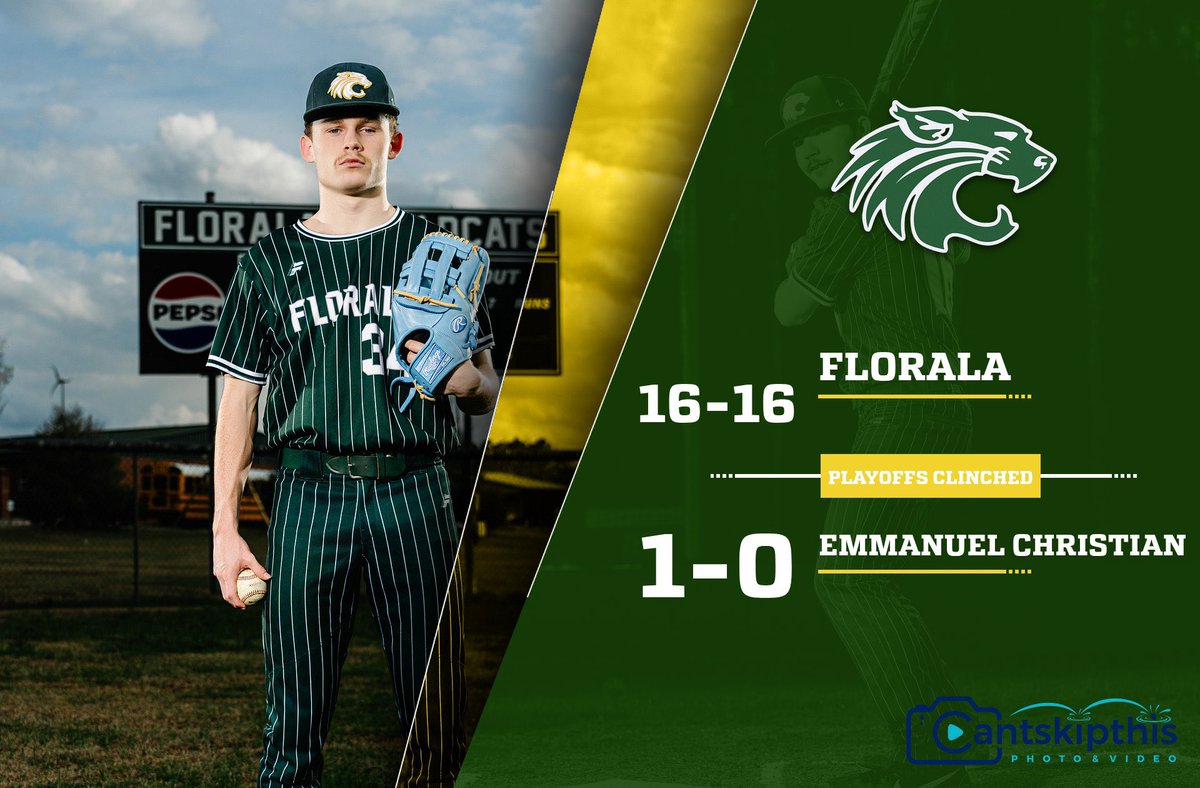 FloralaBaseball's tweet photo. Playoffs clinched with tonight’s sweep!
@PrepBaseballAL https://t.co/Dkv5LRNOIY