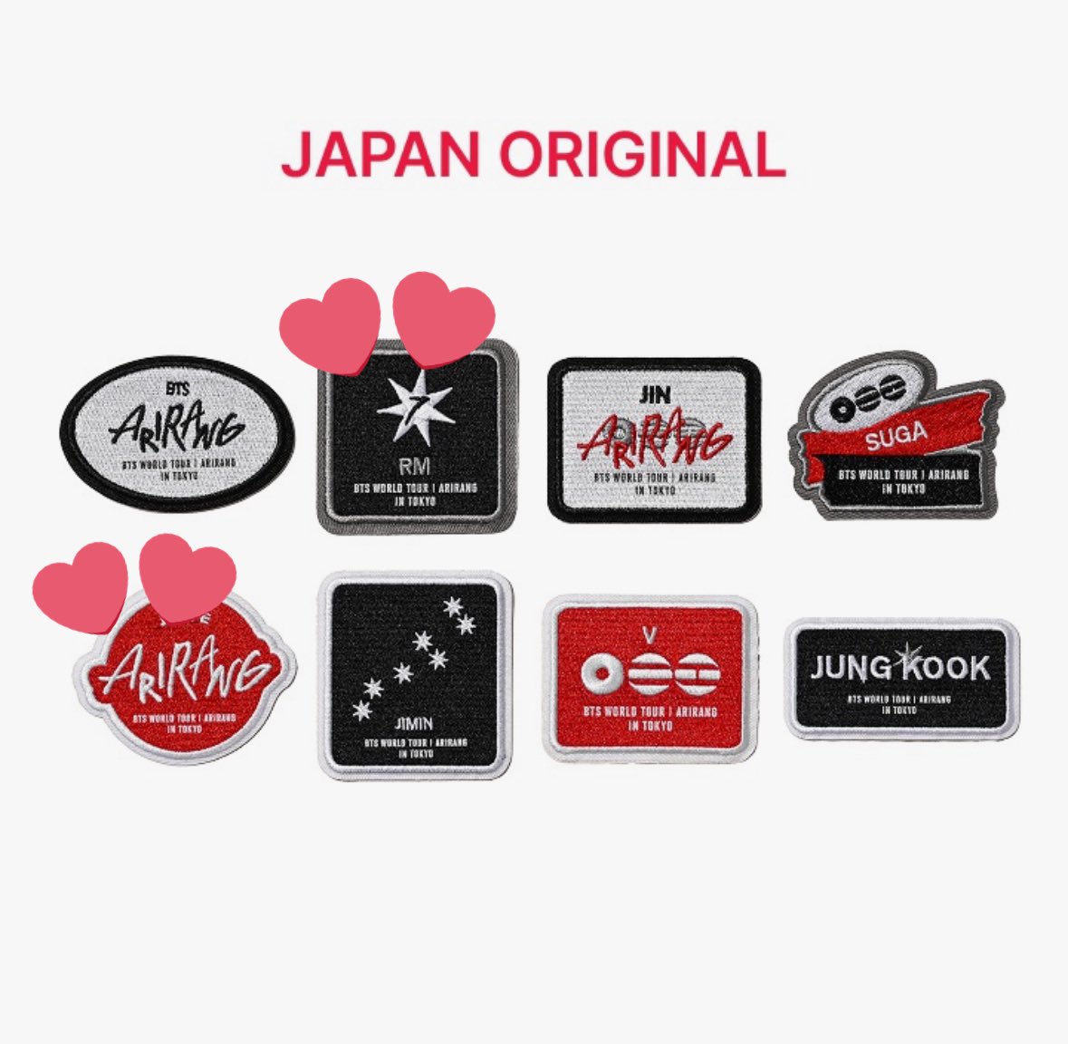 BTS ARIRANG POPUP 交換 ワッペンステッカー ピンズ 譲：ワッペン JIN