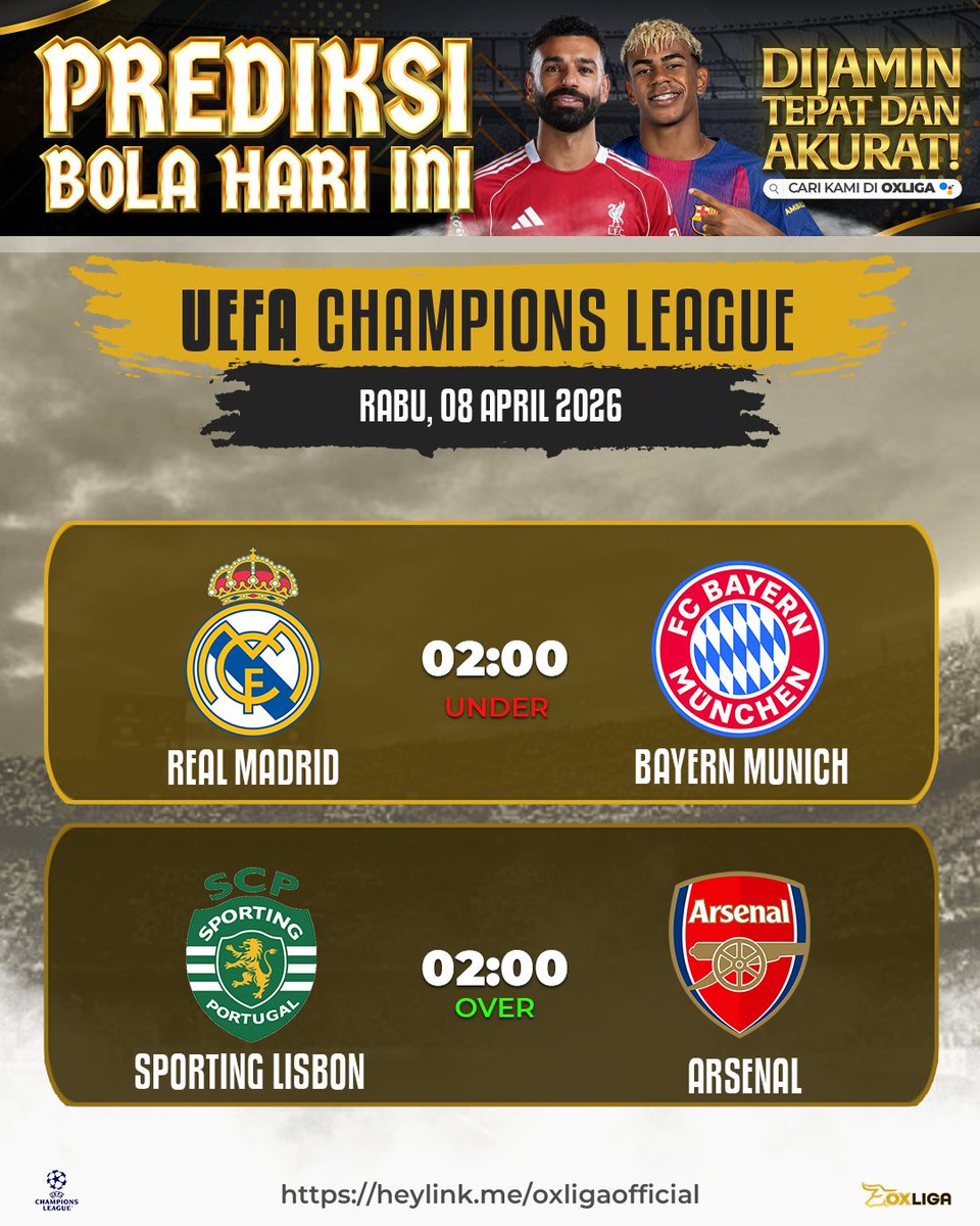 OxLiga's tweet photo. UEFA CHAMPIONS LEAGUE

UCL MALAM PANAS!! Duel raksasa vs laga terbuka, kamu pilih yang mana?

#ucl #championsleague #prediksibola #bigmatch #overunder #OXLiga https://t.co/eaFDg5Cbie