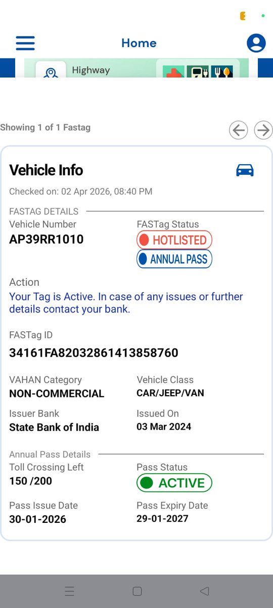 SatishKumarGal1's tweet photo. @NHAI_Official @fastagofficial @FASTag_NETC Kindly resolve the issue. It is my frieds car. He is paying toll tax even he had annual pass. https://t.co/c8Hy5NRJuW