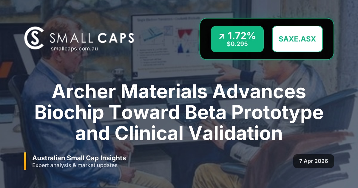 SmallCapsASX's tweet image. Archer advances Biochip potassium sensor to beta prototype on silicon, kicking off pre-clinical trials as licensing talks begin.

smallcaps.com.au/article/archer…

#ASX #SmallCaps #AXE