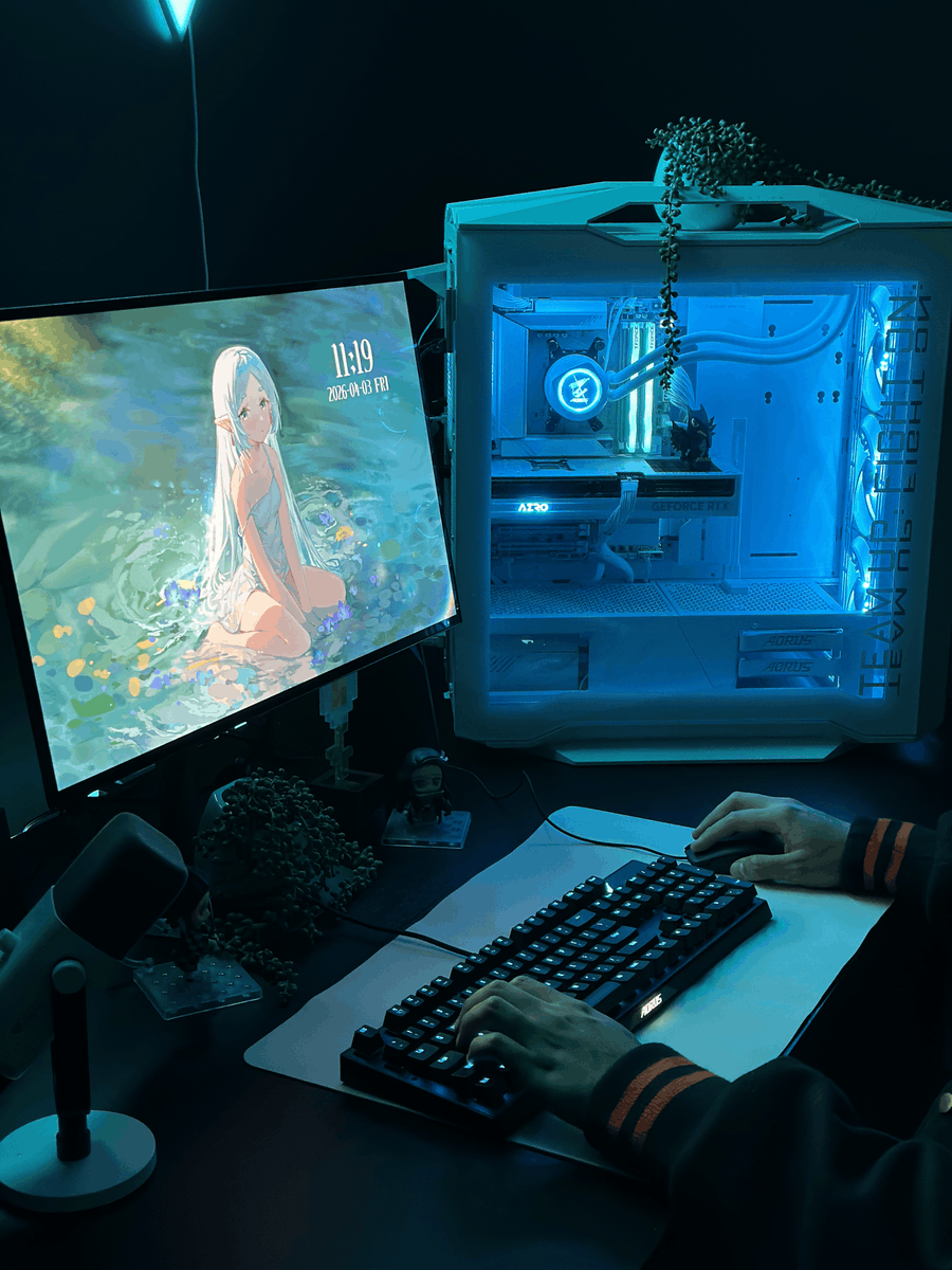 AORUS_NA's tweet image. Check out our Frieren inspired setup! How did we do?

featuring the AORUS SUPREME 5 PC + MO27Q28GR OLED monitor

Drop a 🩵 if you're a fan

#Frieren #GamingSetup #GamingPC #OLEDDisplay #Gigabyte