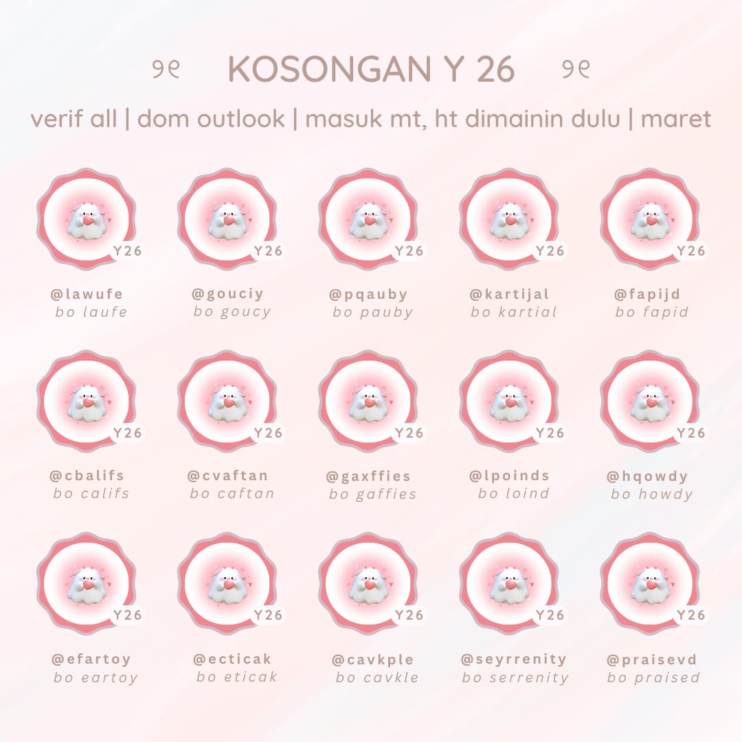ryoonseow's tweet photo. @sapphichless *WTS ACC KOSONGAN Y26 VALL*

💰11k/each

ৎ୭ verif all (outlook)
ৎ୭ masuk mt, ht di mainin dulu 
ৎ୭ dapet data lengkap https://t.co/jkF1mHRrOF
