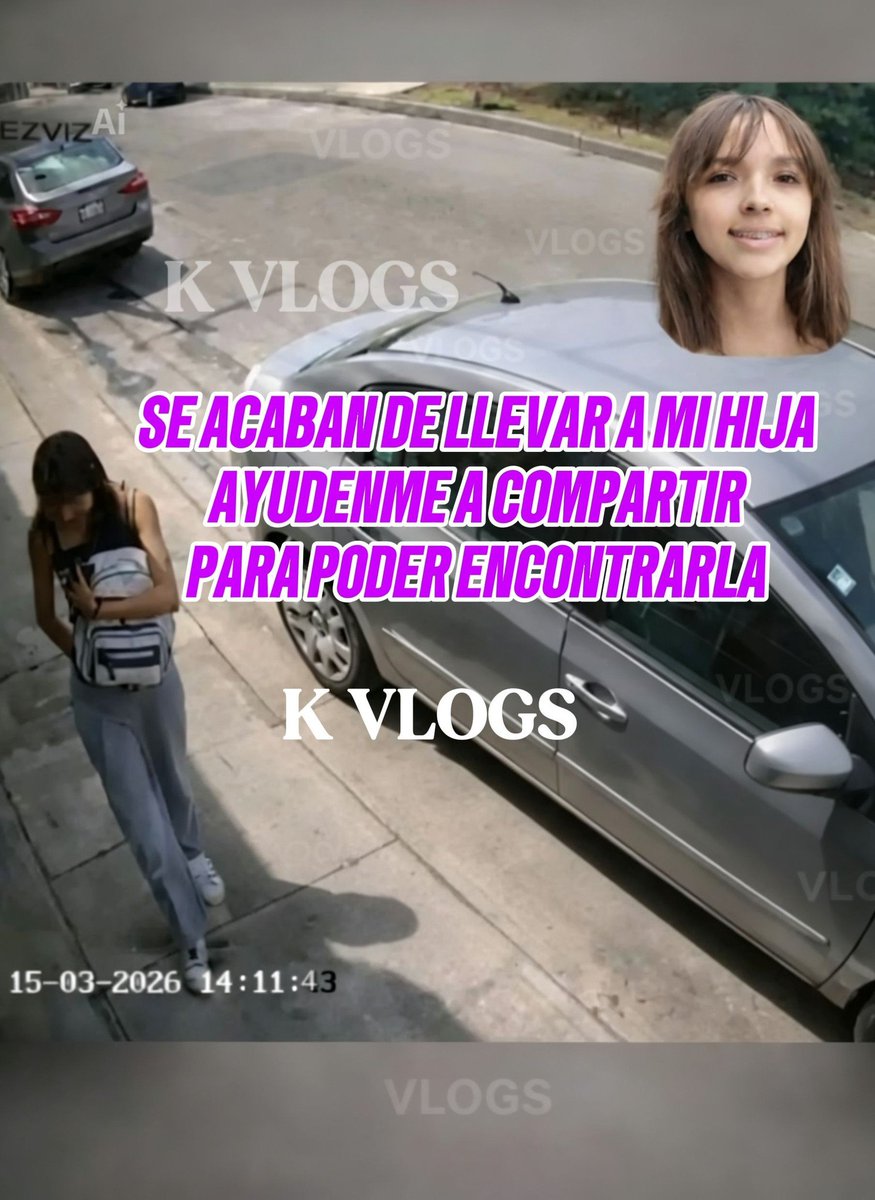 Madre busca desesperadamente a su hija 🙏👇
#ATENCION #mexico #URGENTE
🚨 #URGENTE #Compartir
María José Martínez Ramírez, de 14 años, fue interceptada mientras caminaba en Tecámac, Edo. Méx.
Cámaras captaron el momento en que un auto blanco tipo taxi se la llevó. Intentó huir,