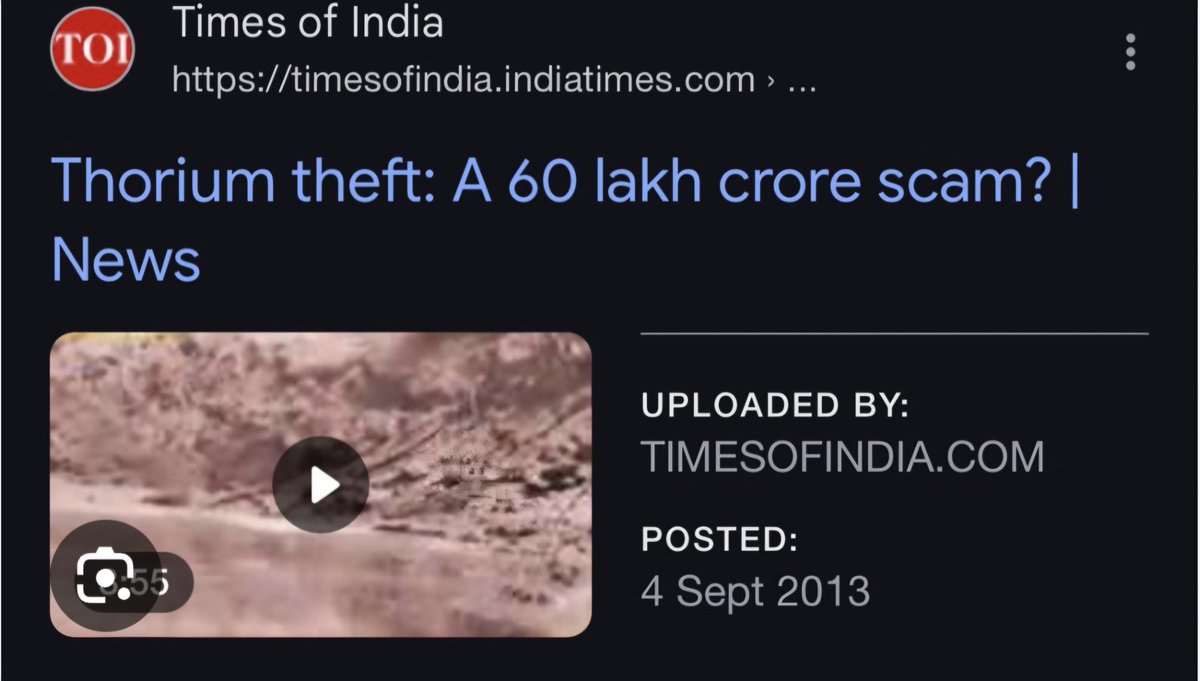 indiclogic's tweet image. #Bharat has the largest reserves of 'Thorium' in the world and hence using Thorium as nuclear fuel is essential for our energy needs.

Yet #SoniaGandhi &amp;amp; #RahulGandhi scammed made their corrupt money and sold 60 lakh crore worth of this precious  nuclear resource to China when