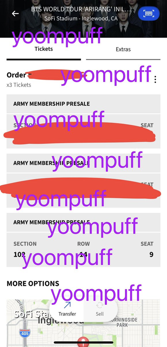 yoompuff's tweet photo. wts

selling 1 ticket for 9/1 and 1 ticket for 9/2 to bts in LA !!

9/1:
🎟️ sec 102 row 14 seat 9
💰 $375 (face value)

9/2:
🎟️ sec 103 row 13 seat 20
💰 $375 (face value)

accepting venmo or paypal (buyer covers g&amp;s fee). can facetime for more proof 

#BTS_WORLDTOUR #BTS_ARIRANG https://t.co/LdyWwfbs0c