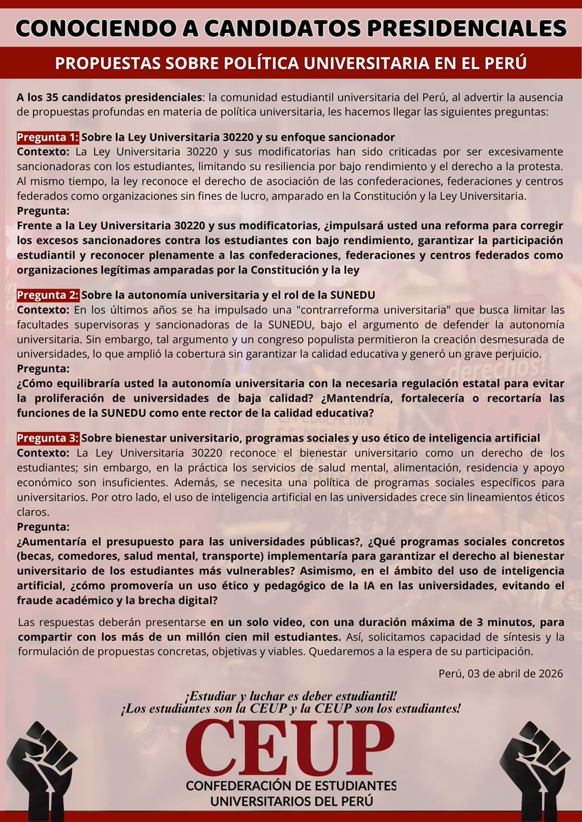 Asociación de Universidades Nacionales del Perú tweet media
