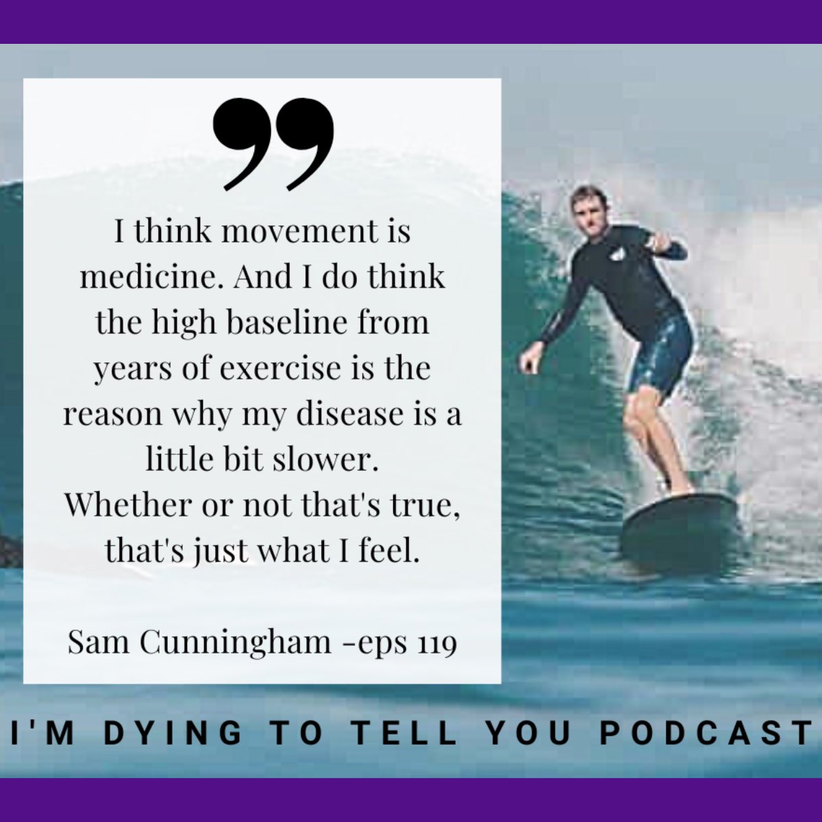 LorrisPodcast's tweet image. In my conversation with Sam Cunningham, we share our thoughts on ALS &amp;amp; exercise.  I remember being told “Do not exercise!”  So loved hearing Sam’s perspective on this &amp;amp; more.  

Our full chat:  podcasts.apple.com/us/podcast/im-…🎧
@augiesquest #als