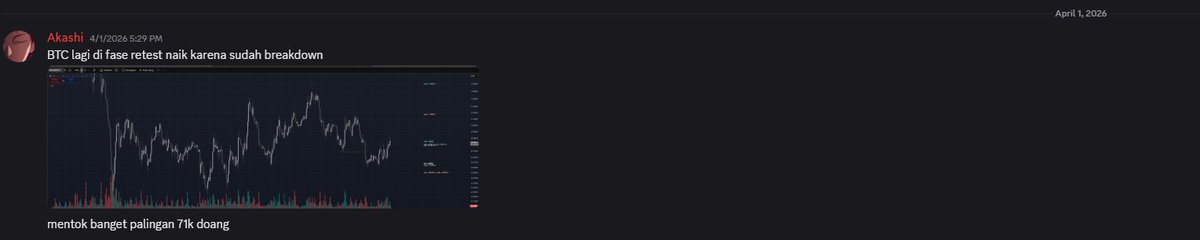phantomwhale's tweet photo. dari tgl 1 april aku masih bearish dan memang expect ada retest naik max ke 71k. sudah di info di pripet kumuniti, yang mau join dm aja slot terbatas 😊 https://t.co/ZggsYcfNA0
