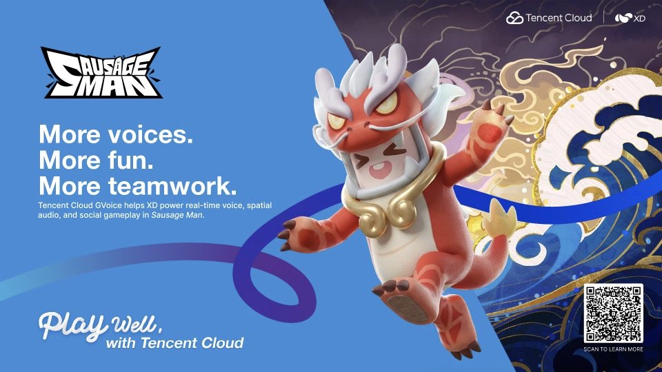 For Sausage Man, XN Inc. needed voice communication that feels natural, immersive, and reliable across mobile devices.
With Tencent Cloud GVoice, players enjoy low-latency voice chat, spatial audio, and proximity-based communication during every match. 👇🏻
trtc.io/products/gvoice