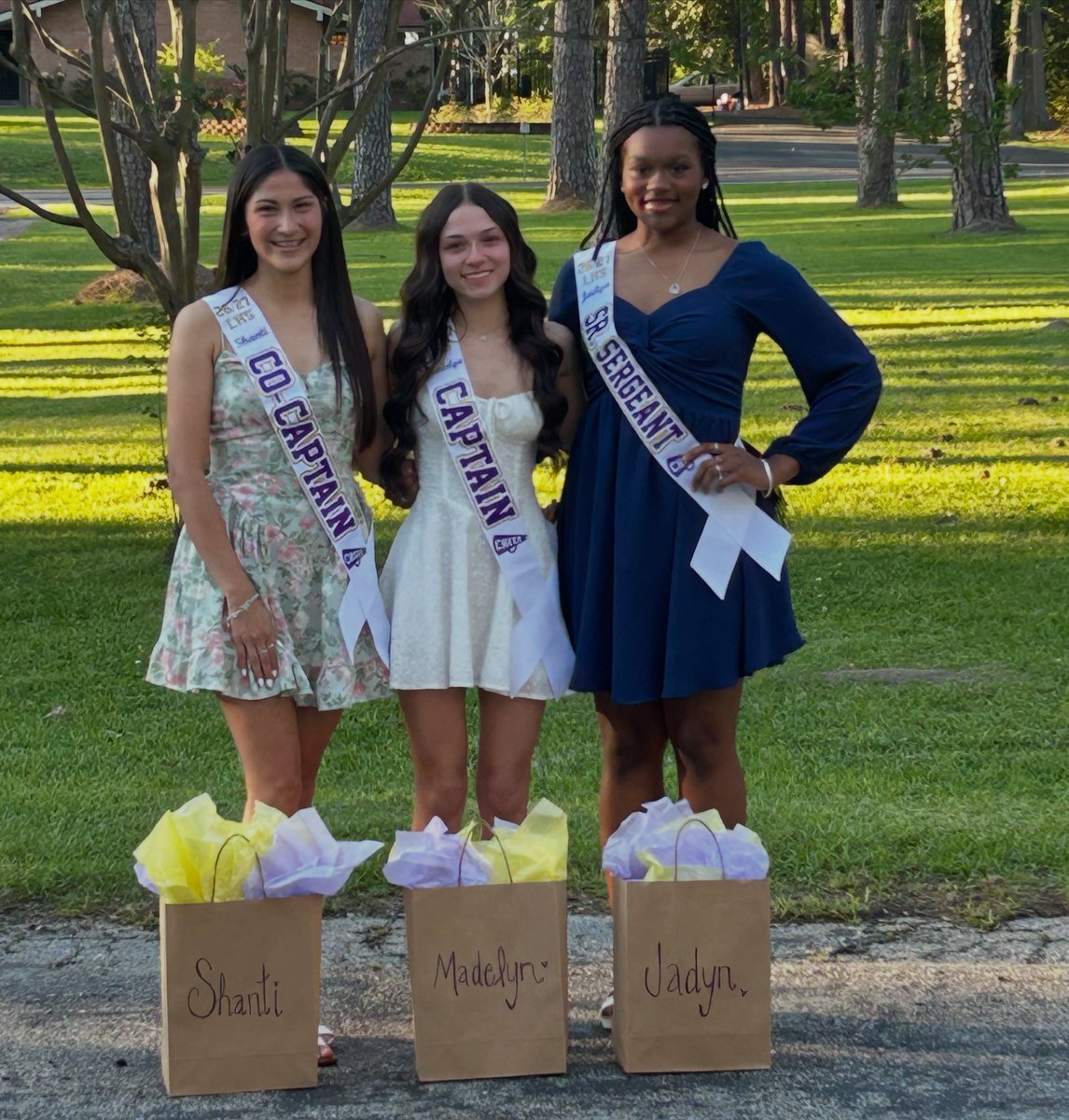 CoachCaples's tweet photo. Congratulations to the 2026-2027 Senior Leadership LHS Cheer Officers:
Captain, Madelyn Johnson
Co-Captain, Shanti Rojo
Sr.Sergeant, Jadyn Holmes https://t.co/sQ76ofDCBN