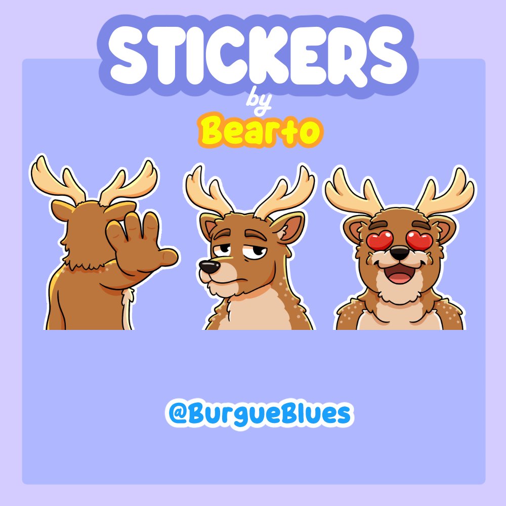Comisión de stickers para <a href="/BurgueBlues/">burgueblues</a> muchas gracias por el apoyo, rawr 🐻❤️
