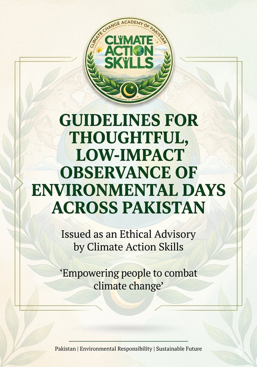 The season of environmental days has begun. In the past, these became resource-heavy events. Today’s energy realities call for a reset.
These guidelines invite all stakeholders to rethink.
Link: drive.google.com/file/d/11MjBcU…
#EnvironmentalDays #SustainablePakistan #ActDontShow